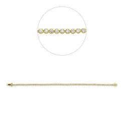 Armband aus 750 Gold Gelbgold 63 Brillanten 2,1ct W-SI B:2,8mm L:17,5cm