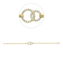 Armband aus 750 Gold Gelbgold 28 Brillanten 0,24ct W-SI B:22mm L:18cm