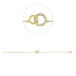 Armband aus 750 Gold Gelbgold 17 Brillanten 0,1ct W-SI L:18cm