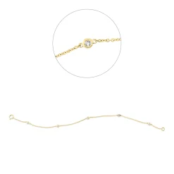 Armband aus 750 Gold Gelbgold 5 Brillanten 0,14ct W-SI L:17,5cm Zarge