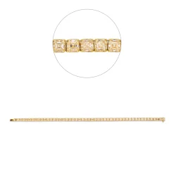 Armband aus 750 Gold Gelbgold 50 Diamanten 10,88ct B:3,4mm L:18cm 4er-Krappe