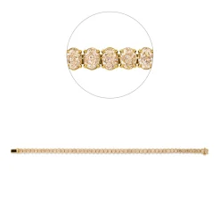 Armband aus 750 Gold Gelbgold 52 Diamanten 11,78ct B:4,5mm L:18cm 4er-Krappe