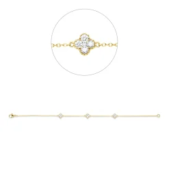 Armband aus 750 Gold Gelbgold 15 Diamanten 0,52ct TW-SI B:6,3mm L:19cm