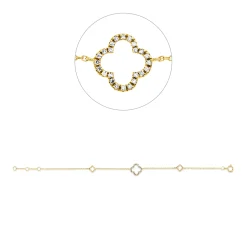 Armband aus 750 Gold Gelbgold 24 Diamanten 0,07ct TW-SI B:9,7mm L:18cm