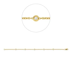 Armband aus 750 Gold Gelbgold 5 Diamanten 0,16ct TW-SI B:3,8mm L:17,8cm