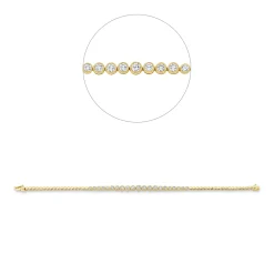 Armband aus 750 Gold Gelbgold 21 Diamanten 1,57ct TW-SI B:4,3mm L:17,8cm Zarge