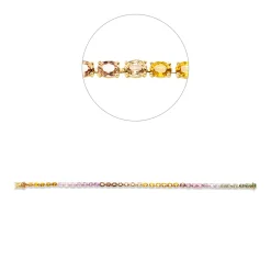 Armband aus 750 Gold Gelbgold 39 Saphire 7,8ct mehrfarbig L:17,5cm