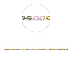 Armband aus 750 Gold Gelbgold 38 Saphire 8,4ct mehrfarbig L:17,2cm 4er-Krappe