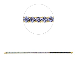 Armband aus 750 Gold Gelbgold 52 Topase 7,1ct London Blue B:3mm L:17,3cm
