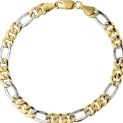 Armband aus 333 Gold, Gelbgold & Weißgold, bicolor, Goldarmband, 19cm