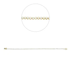 Armband aus 750 Gold gelb/weiß 100 Brillanten 0,92ct TW-SI B:1,6mm L:17,8cm