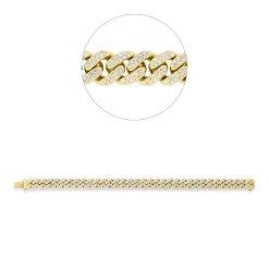 Armband aus 750 Gold gelb/weiß 686 Brillanten 3,01ct TW-SI B:8,6mm L:18cm