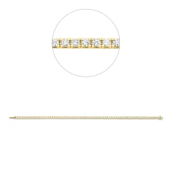 Armband aus 750 Gold gelb/weiß 67 Brillanten 2,5ct TW-SI B:2,5mm L:18cm 4er-Krappe