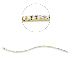 Armband aus 750 Gold gelb/weiß 116 Brillanten 1,03ct TW-SI L:17,8cm 4er-Krappe