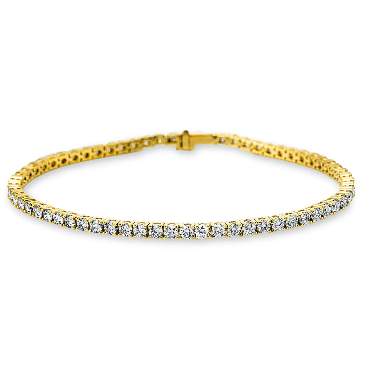 Armband aus 750 Gold gelb/weiß 64 Brillanten 4,07ct TW-SI L:17,8cm 4er-Krappe