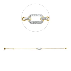 Armband aus 585 Gold gelb/weiß 22 Diamanten 0,15ct L:20,5cm