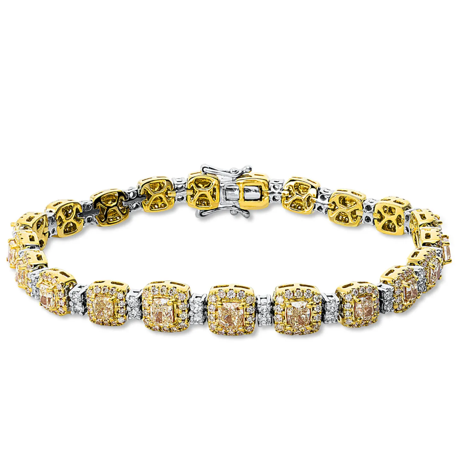 Armband aus 750 Gold gelb/weiß 357 Diamanten 7,28ct L:17,8cm