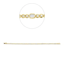 Armband aus 750 Gold gelb/weiß 61 Diamanten 1,67ct TW-SI B:3,3mm L:18cm