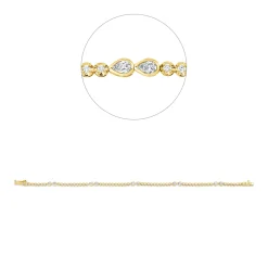 Armband aus 750 Gold gelb/weiß 67 Diamanten 1,06ct TW-SI B:3,1mm L:18cm
