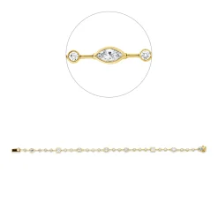 Armband aus 750 Gold gelb/weiß 28 Diamanten 2,49ct TW-VSI B:4,3mm L:18cm Zarge