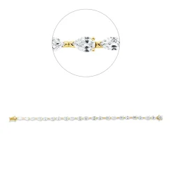 Armband aus 750 Gold gelb/weiß 22 Diamanten 9,15ct W-SI L:18,5cm