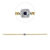 Armband aus 750 Gold gelb/weiß Saphir 0,15ct blau 54 Diamanten 0,24ct TW-SI