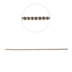 Armband aus 750 Gold Rotgold 68 Brillanten 2,96ct schwarz L:18cm 4er-Krappe