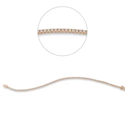 Armband aus 750 Gold Rotgold 102 Brillanten 0,92ct TW-SI B:1,5mm L:18cm 4er-Krappe