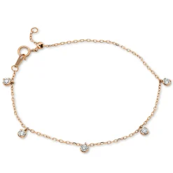 Armband aus 750 Gold Rotgold 5 Brillanten 0,37ct TW-SI L:17,8cm