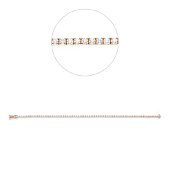 Armband aus 750 Gold Rotgold 81 Brillanten 2,05ct TW-SI L:17,5cm 4er-Krappe