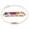 Armband aus 750 Gold Rotgold 7 Saphire 0,42ct mehrfarbig B:3mm L:17,8cm