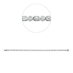 Armband aus 950 Gold weiß 46 Diamanten 3,68ct TW-SI B:3,4mm L:18cm