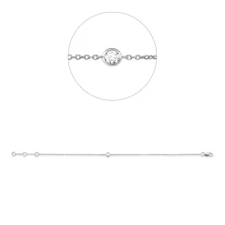 Armband aus 750 Gold Weißgold Brillant 0,09ct TW-SI B:1,8mm L:18cm