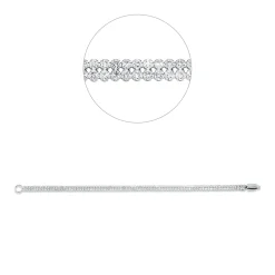 Armband aus 750 Gold Weißgold 164 Brillanten 3,56ct F-SI B:4mm L:17,8cm