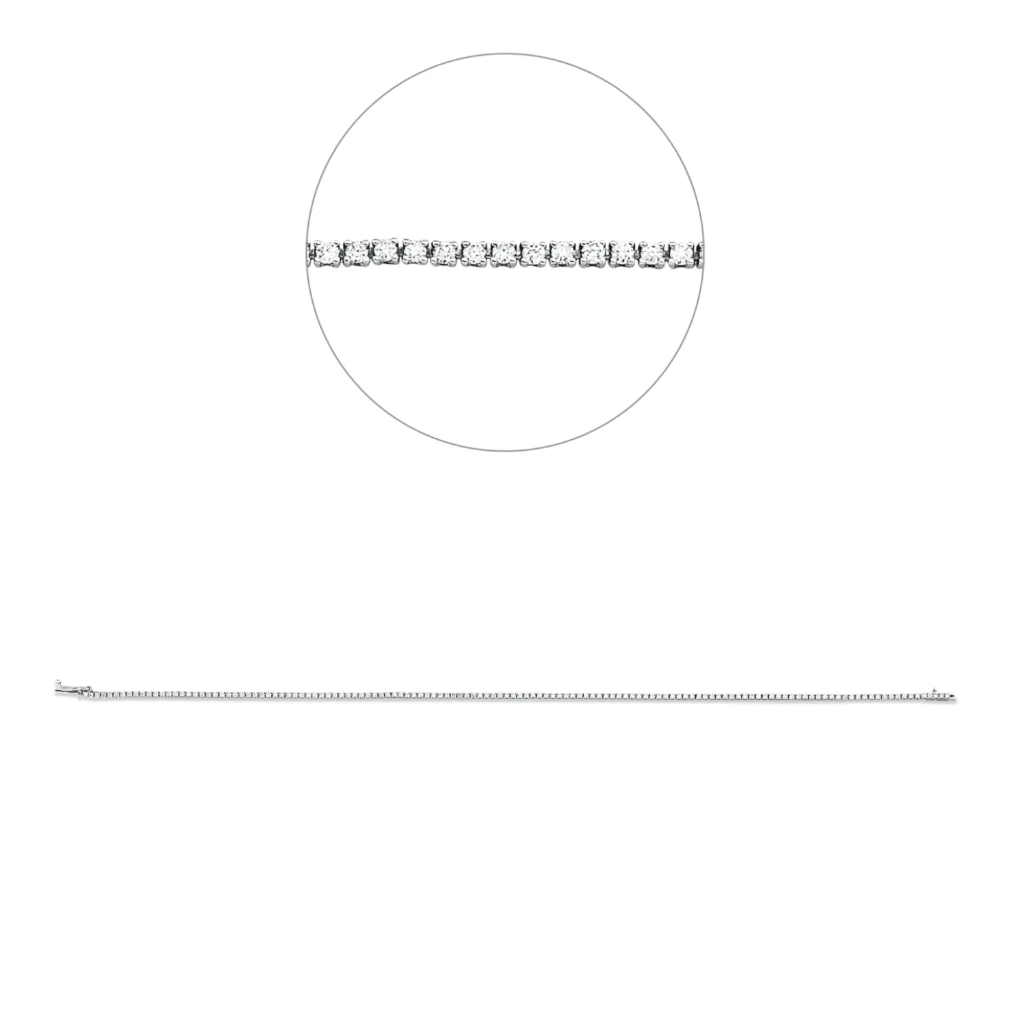 Armband aus 750 Gold Weißgold 134 Brillanten 0,63ct TW-SI B:1,1mm L:18cm