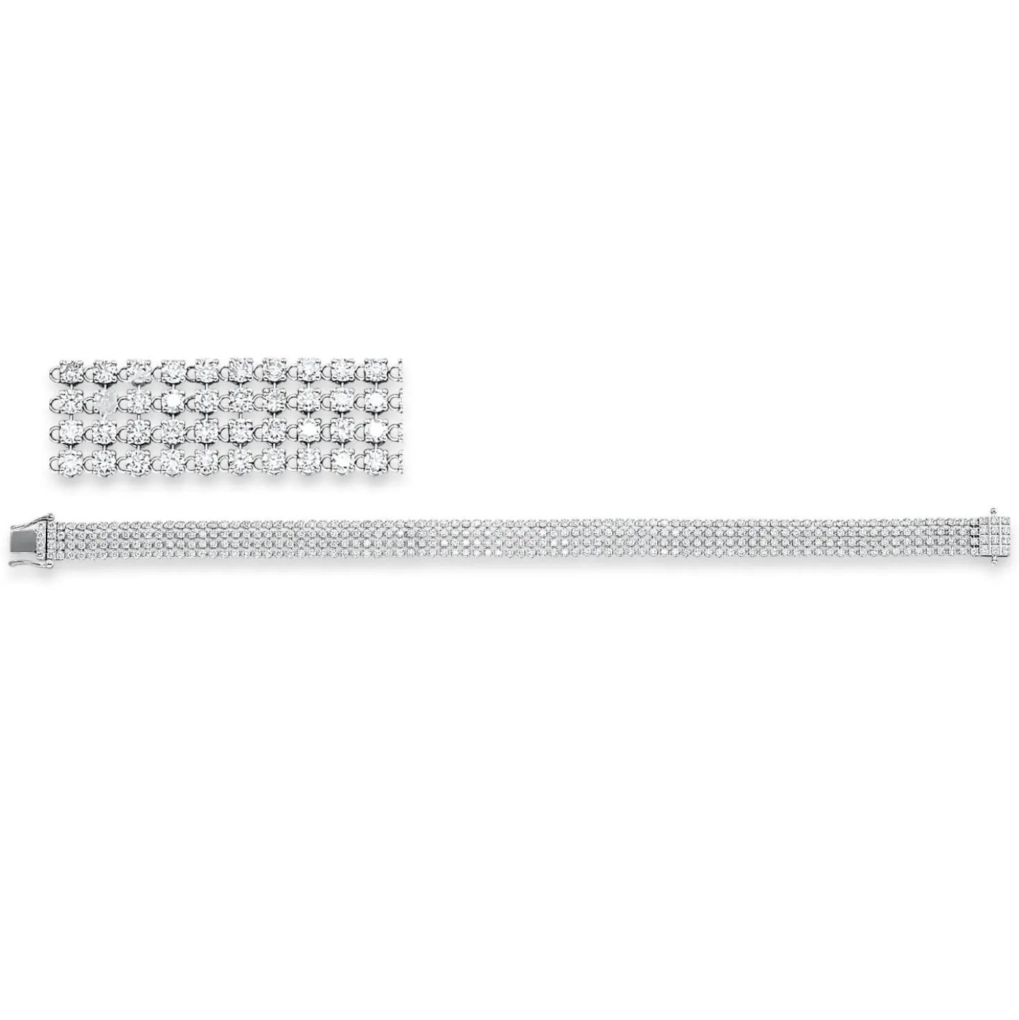 Armband aus 750 Gold Weißgold 356 Brillanten 4,97ct TW-SI B:7mm L:17,8cm