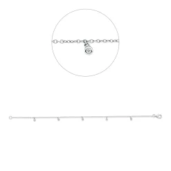 Armband aus 750 Gold Weißgold 5 Brillanten 0,05ct TW-SI B:5,6mm L:17,5cm