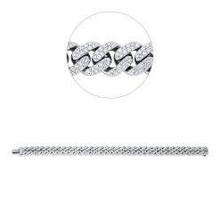 Armband aus 750 Gold Weißgold 686 Brillanten 3,01ct TW-SI B:8,6mm L:18cm