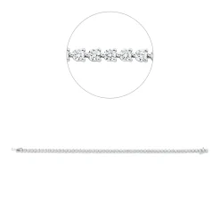 Armband aus 750 Gold Weißgold 55 Brillanten 4ct TW-SI B:2,8mm L:18,5cm 4er-Krappe