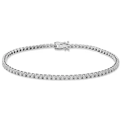 Armband aus 750 Gold Weißgold 77 Brillanten 2,03ct TW-SI B:1,8mm L:18cm 4er-Krappe