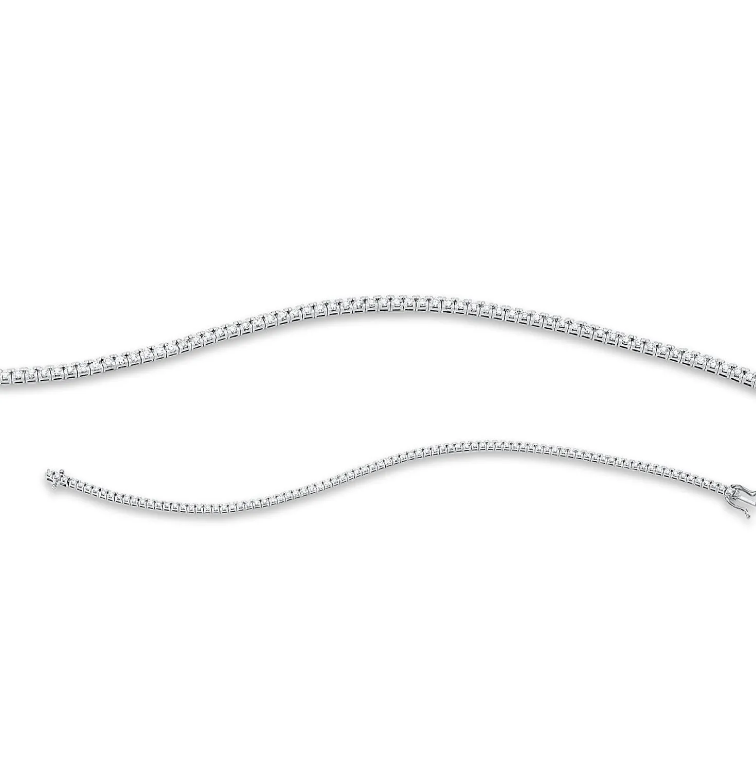 Armband aus 750 Gold Weißgold 87 Brillanten 1,5ct TW-SI B:1,9mm L:18cm 4er-Krappe