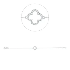 Armband aus 750 Gold Weißgold 24 Brillanten 0,18ct TW-SI L:18cm