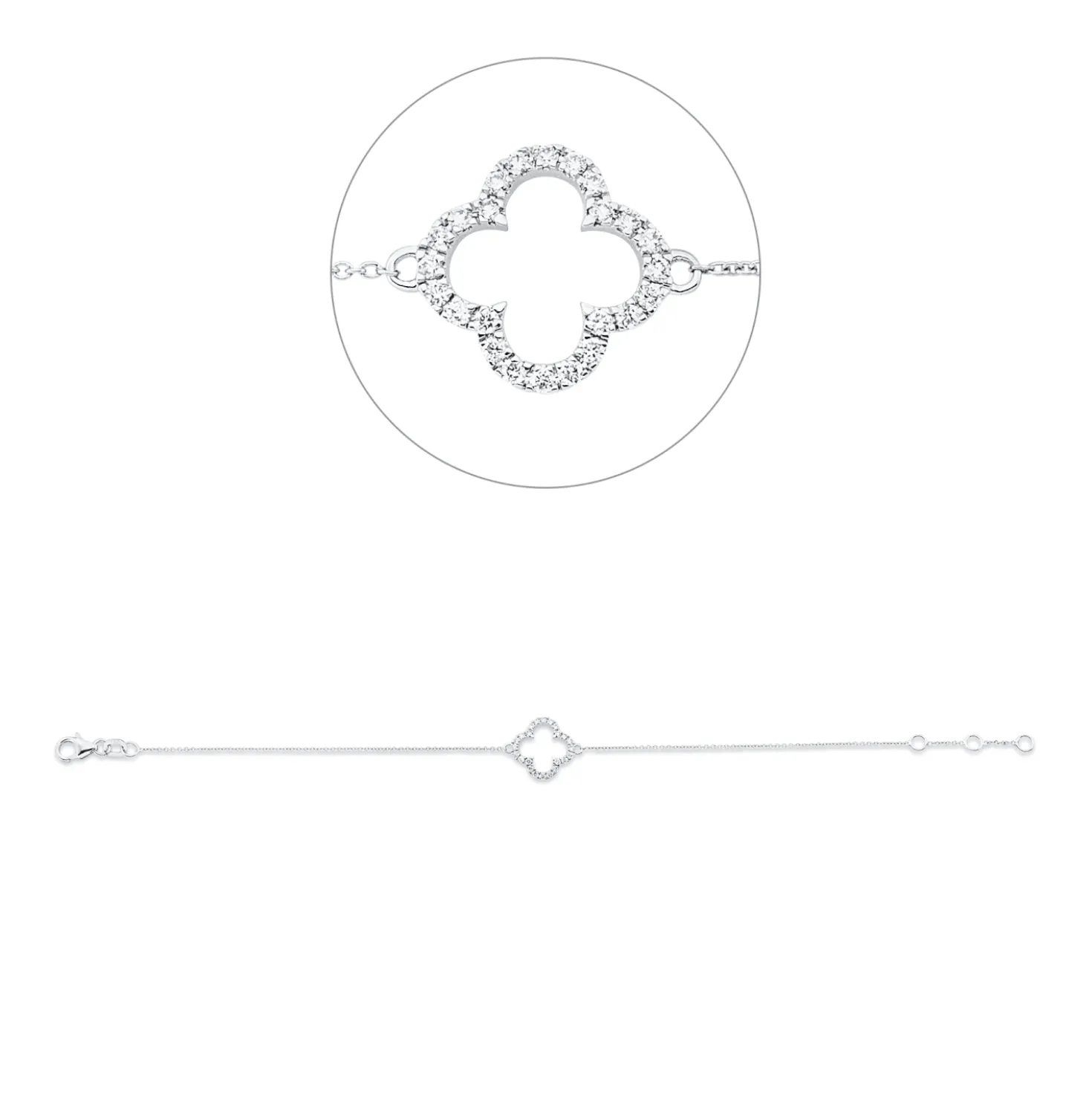 Armband aus 750 Gold Weißgold 24 Brillanten 0,18ct TW-SI L:18cm