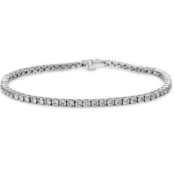 Armband aus 750 Gold Weißgold 64 Brillanten 4,02ct TW-SI L:17,8cm 4er-Krappe