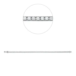 Armband aus 750 Gold Weißgold 65 Brillanten 3,06ct TW-SI L:18cm 4er-Krappe