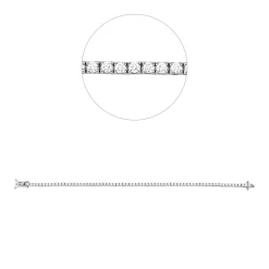 Armband aus 750 Gold Weißgold 70 Brillanten 2,08ct TW-SI L:18cm 4er-Krappe