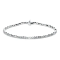 Armband aus 750 Gold Weißgold 77 Brillanten 1,01ct TW-SI L:18cm 4er-Krappe