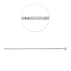 Armband aus 750 Gold Weißgold 82 Brillanten 1,31ct TW-SI L:18cm 4er-Krappe