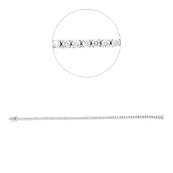 Armband aus 750 Gold Weißgold 64 Brillanten 2,46ct TW-VSI B:2,3mm L:17cm