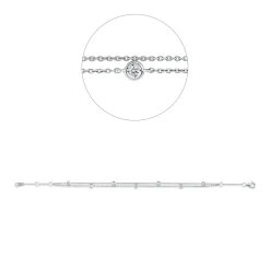 Armband aus 750 Gold Weißgold 7 Brillanten 0,12ct TW-VSI B:3mm L:16,5cm